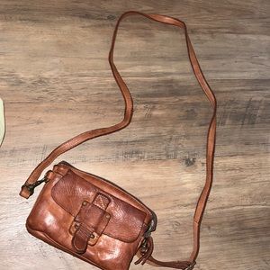 Real leather crossbody purse